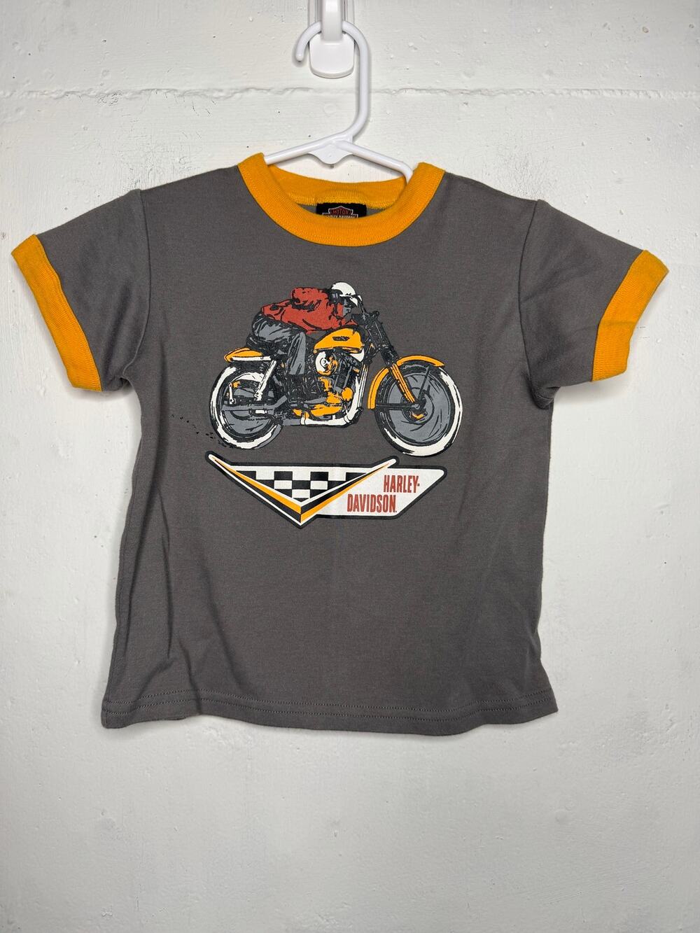 Harley Davidson Gray Bike Ringer T Shirt Size 2/3